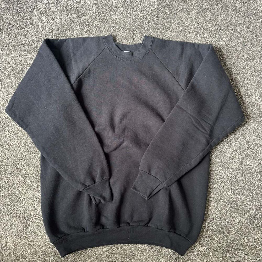 Vintage‎ Fruit of the Loom Raglan Sweatshirt Black XL